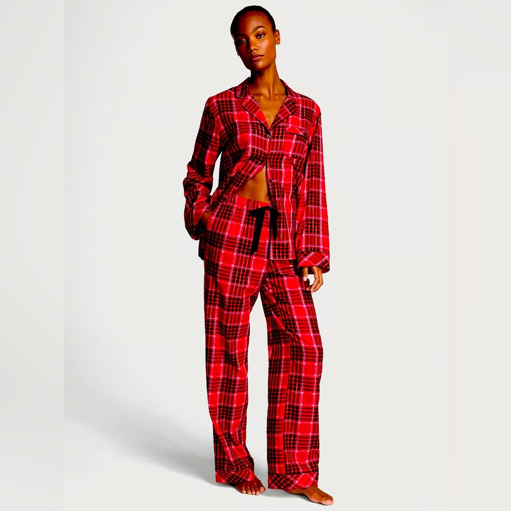 NWT VICTORIA'S‎ SECRET SHIMMER Flannel Long Pajama Set